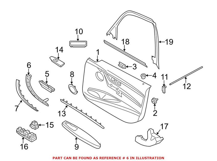 BMW Interior Door Handle - Front Passenger Side (Black) 51417279312